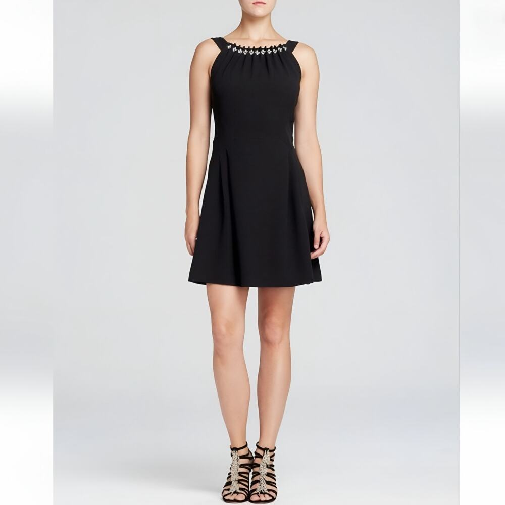Tory Burch Sheila Black Crepe Embellished Cocktail Dress